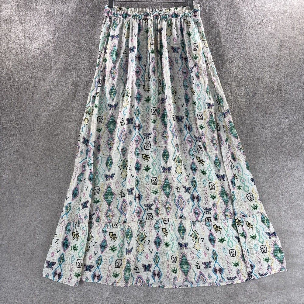 Zadig & Voltaire Joho Kilim Skirt Womens Size 38 White Graphic Print Boho - Picture 2 of 11